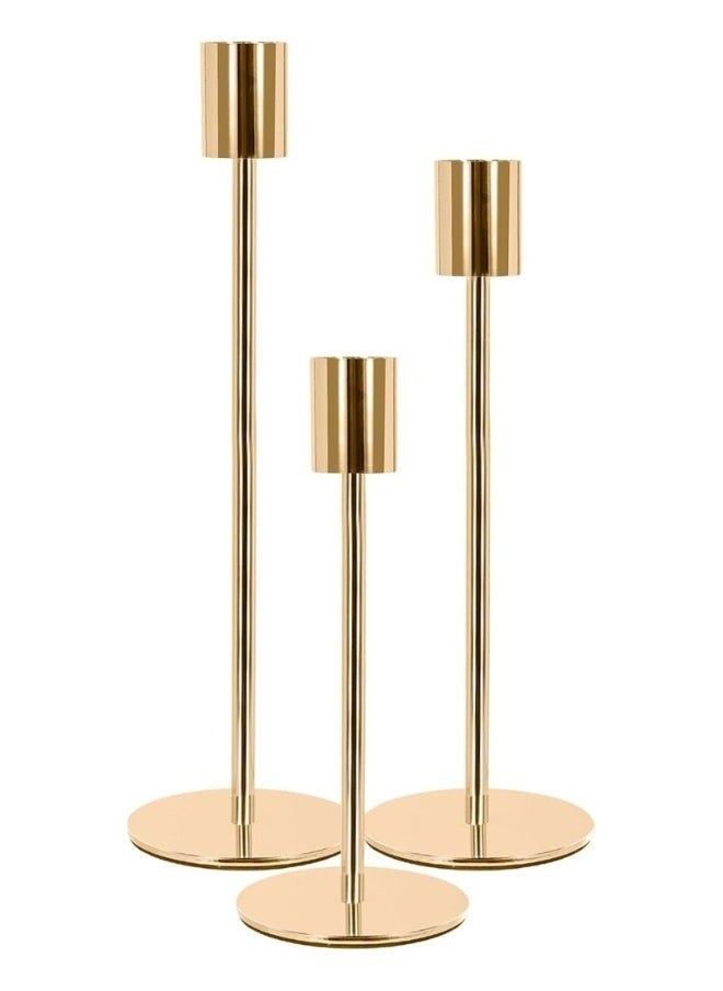 Generic Set of 3 Candle Holders Metal Candle Holders Tall Candlesticks  - Image 1