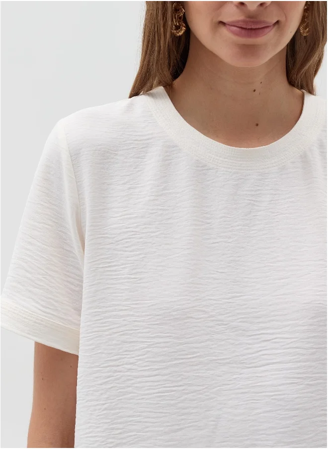 او في اس Crinkle-effect blouse with small splits