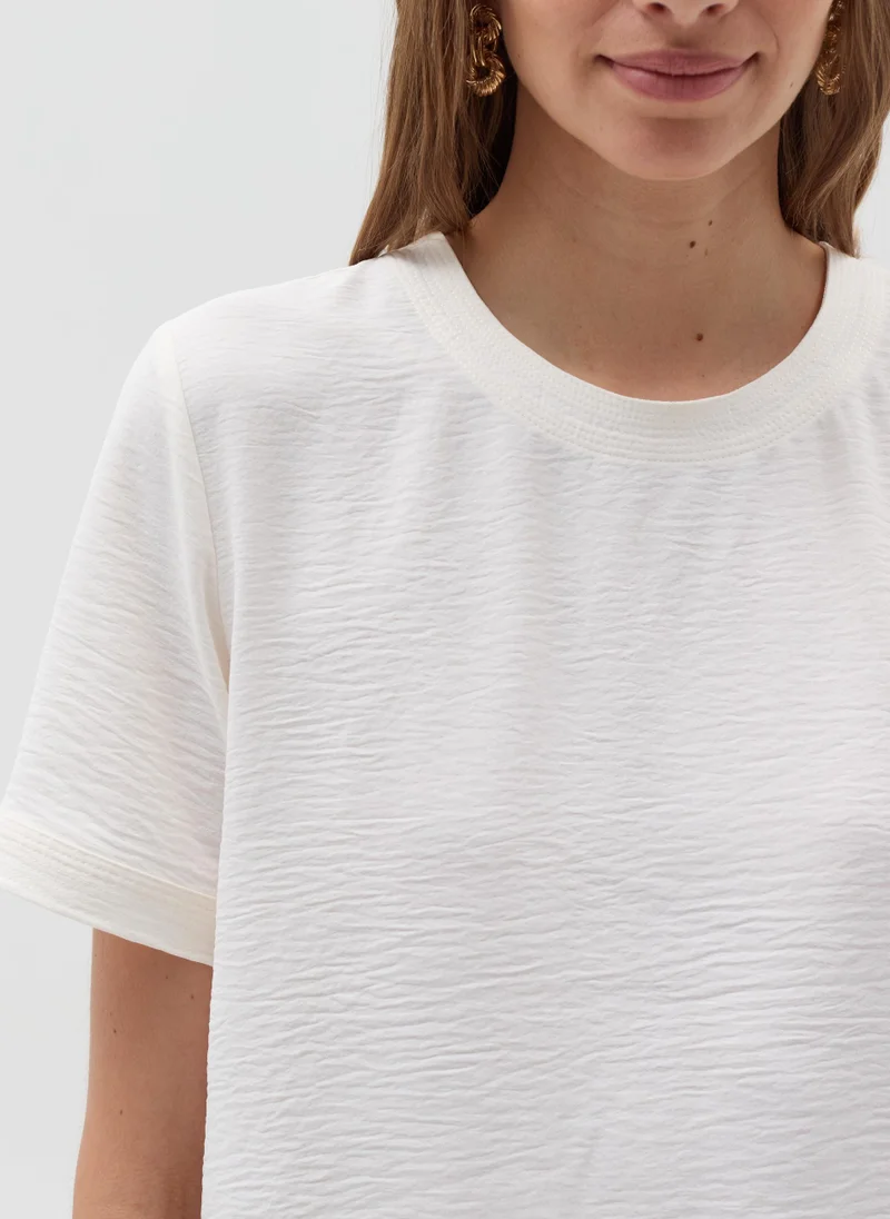 Ovs Crinkle-effect blouse with small splits