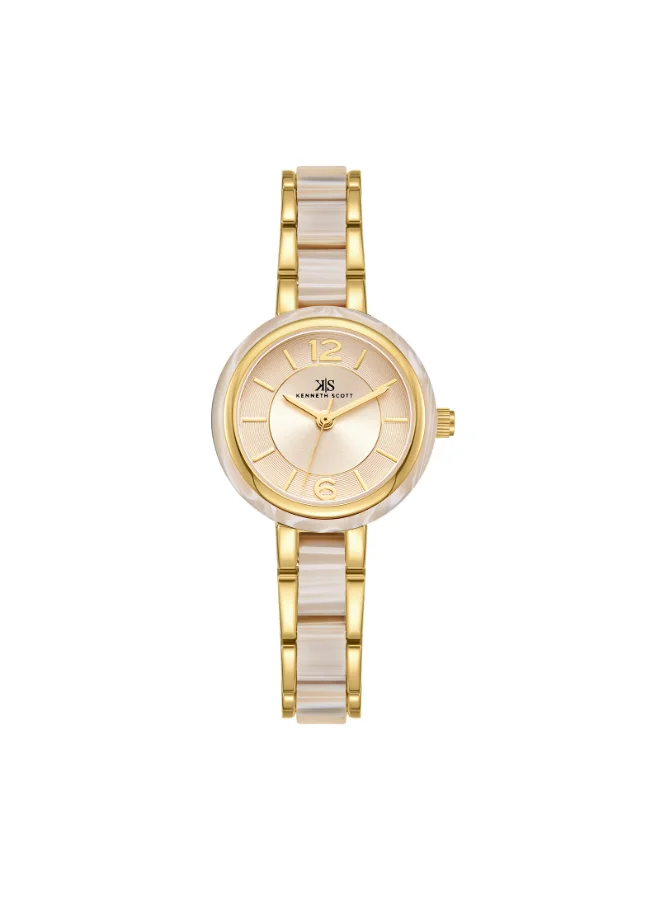 KENNETH SCOTT Women's Alloy and Acetate Plastic Analog Watch K24501-GCCI - 26.5 mm