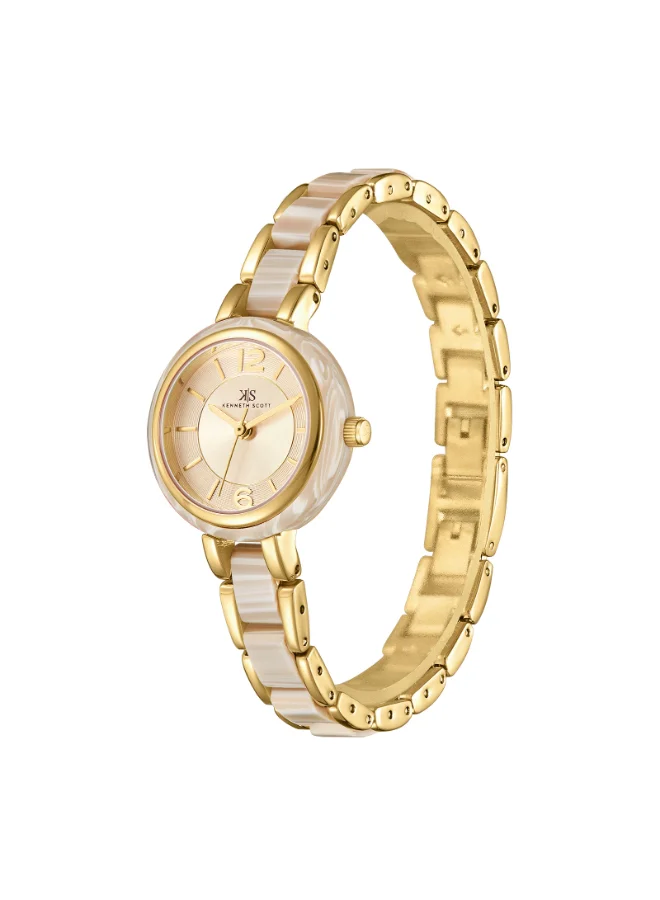 KENNETH SCOTT Women's Alloy and Acetate Plastic Analog Watch K24501-GCCI - 26.5 mm
