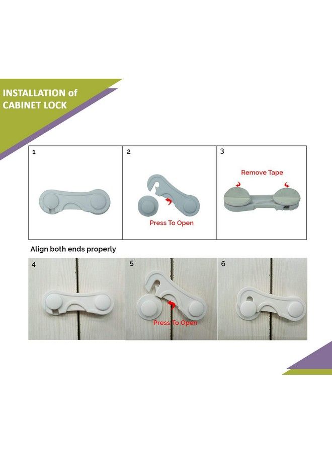 Safe-O-Kid Pack Of 16Finger Injury Safetydurable Elegant Child Safety Cabinet Lockwhite - Image 4