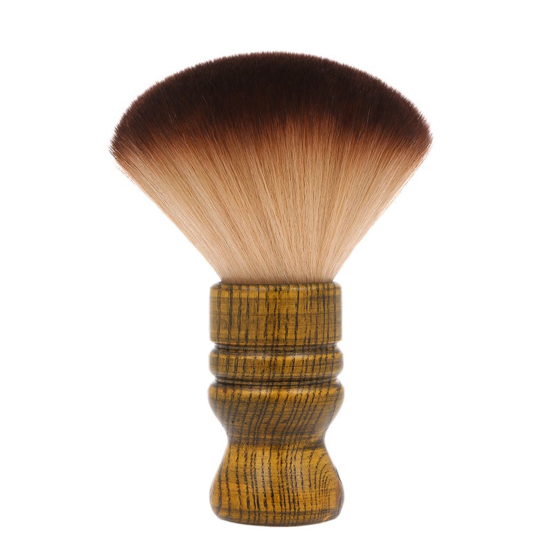 Hair Brush: Wooden Handle Soft Fiber Hair - Durable Firm Easy To Clean Makeup Brush for Facial Neck Hair Grooming Barber Beauty Salons - Image 1