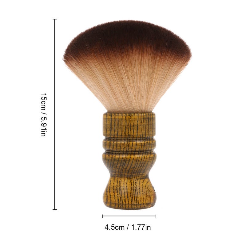 Hair Brush: Wooden Handle Soft Fiber Hair - Durable Firm Easy To Clean Makeup Brush for Facial Neck Hair Grooming Barber Beauty Salons - Image 3