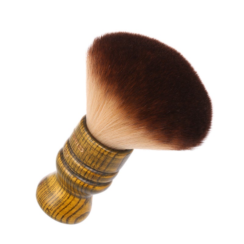 Hair Brush: Wooden Handle Soft Fiber Hair - Durable Firm Easy To Clean Makeup Brush for Facial Neck Hair Grooming Barber Beauty Salons - Image 5