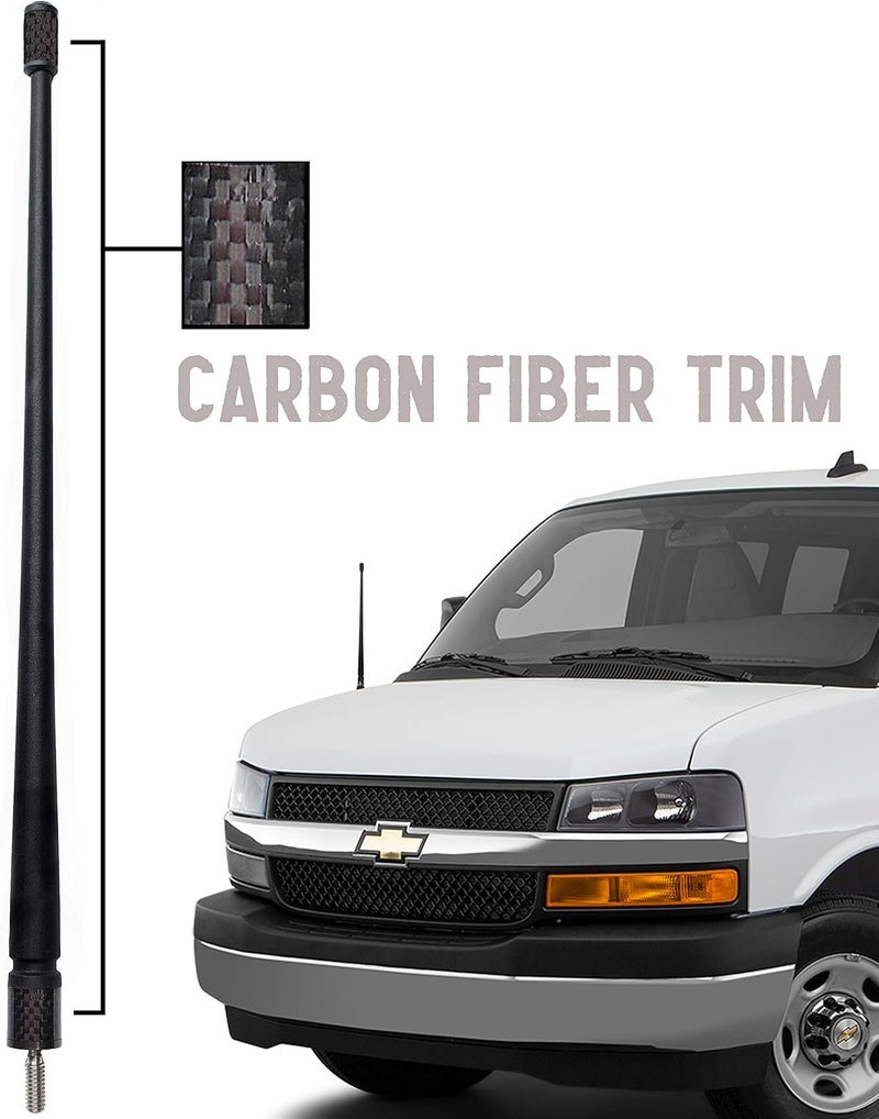 Votex - The Spartan - 13 3/4 Inch Short Flexible Rubber Antenna - Black Carbon Fiber Trim - Tuned Internal Copper Coil - Part Number A601-NNO-15 - Image 1