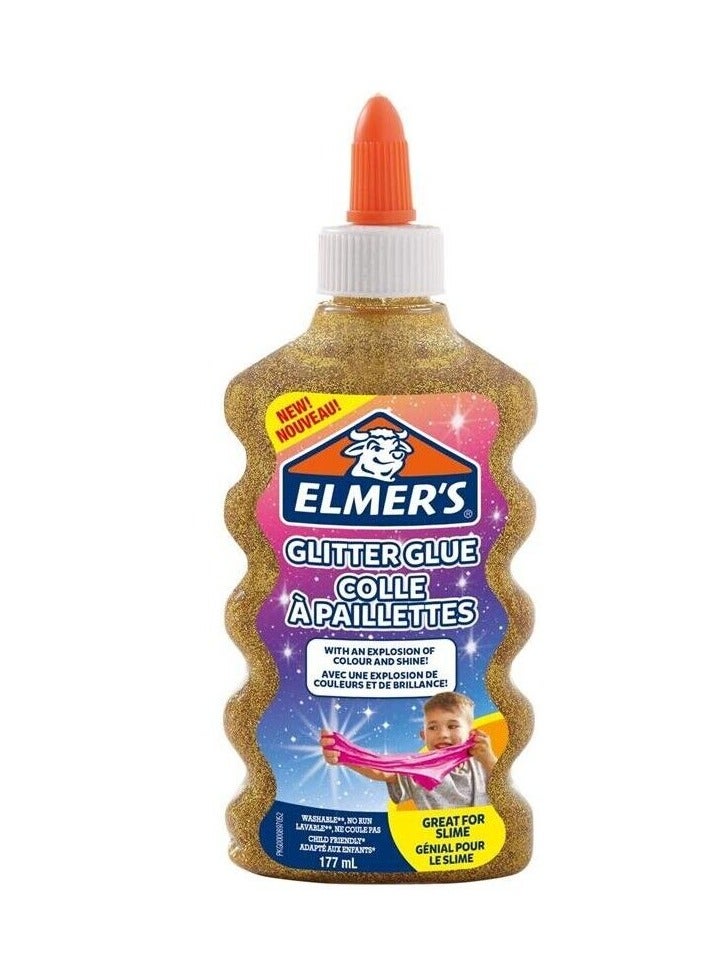 ELMER'S Washable Glitter Glue 177ml Gold - Image 1