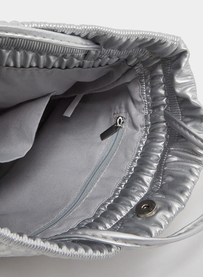 Styli Textured Drawstring Bucket Bag - Image 5