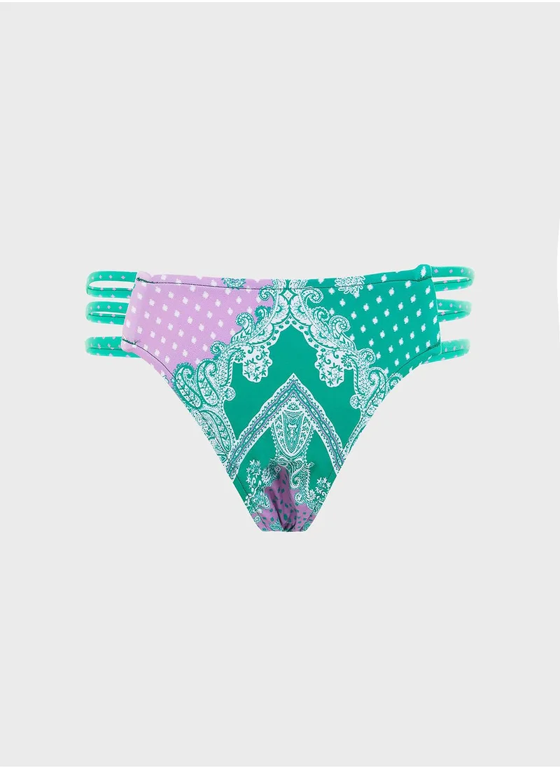 SEAFOLLY Multi Strap Printed Bikini Bottom