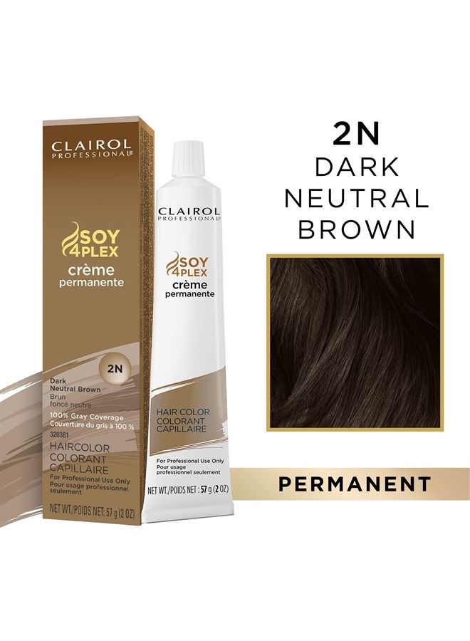 CLAIROL PROFESSIONAL Permanent Crème Hair Color 2n Dark Neutral Brown - Image 2