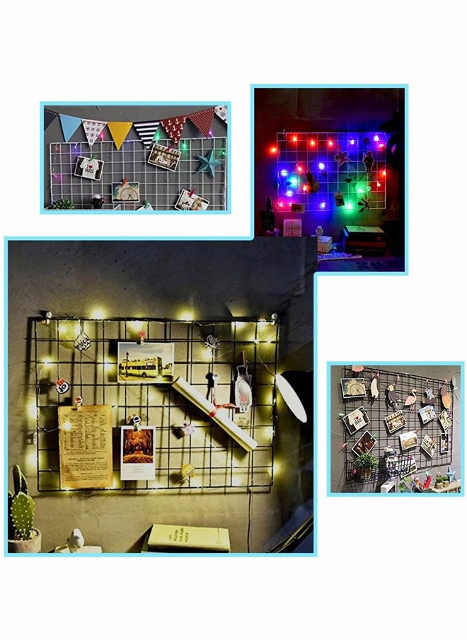 Generic - Grid Photo Wall Decorative Iron Frame Clip Photo Wall Hanging Painting Wall Art Display Wall Black - Image 1