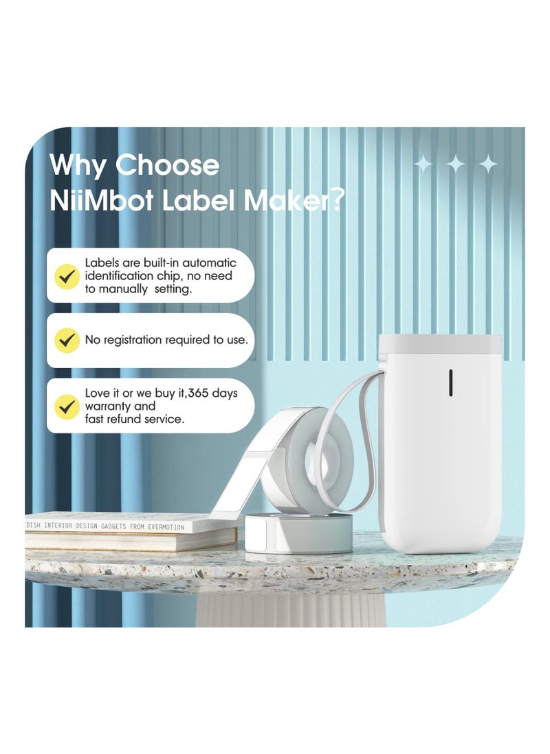 Arabest - Mini Label Maker Machine, Portable Thermal Label Printer with 1 Rolls Thermal Paper Handheld Name Price Sticker Printer BT Wireless Connection for Home Office Kitchen Supermarket Store - Image 1