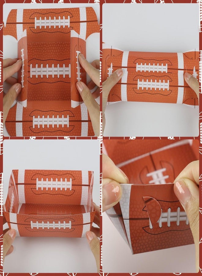 Fairooth 120 PCS Football Paper Food Trays Football Disposable Bowls Footballs Theme Serving Tray with Grease Resistant Liner Papers for Birthday Sport Themed Party Decor - Image 5