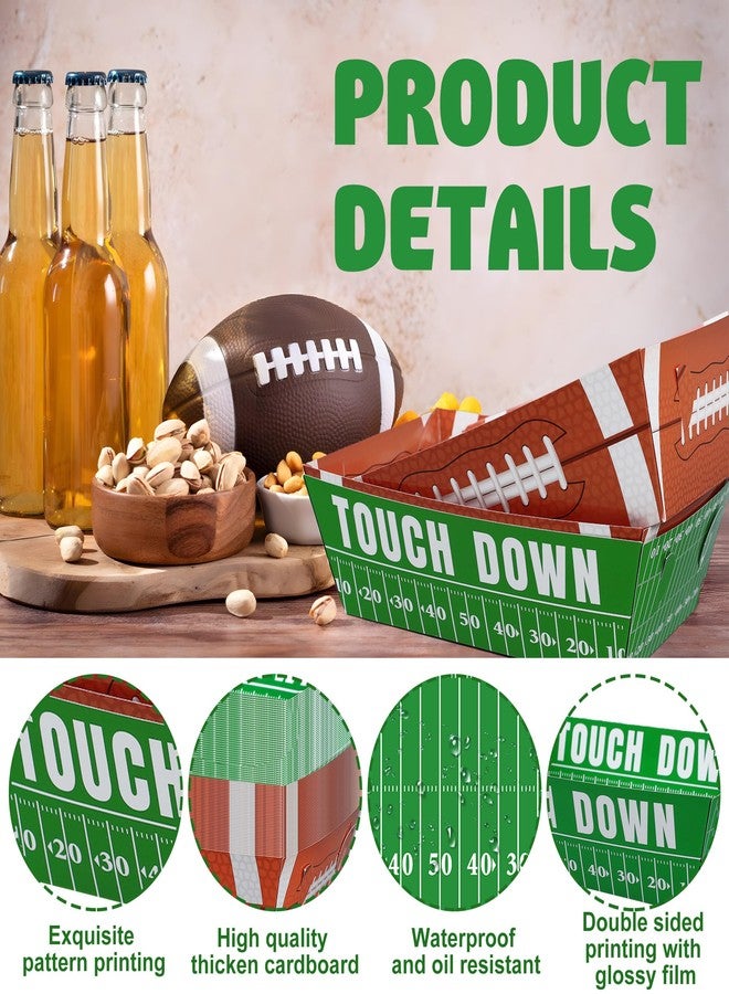 Fairooth 120 PCS Football Paper Food Trays Football Disposable Bowls Footballs Theme Serving Tray with Grease Resistant Liner Papers for Birthday Sport Themed Party Decor - Image 4