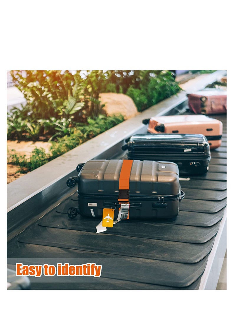 SYOSI Luggage Straps for Suitcases, Cargo Strap, 2pcs Travel Suitcase Straps with 2pcs Luggage Tags, Wide Adjustable Packing Straps with Buckle for Suitcase Luggage Baggage, 70 x 2 Inch Orange  - Image 2