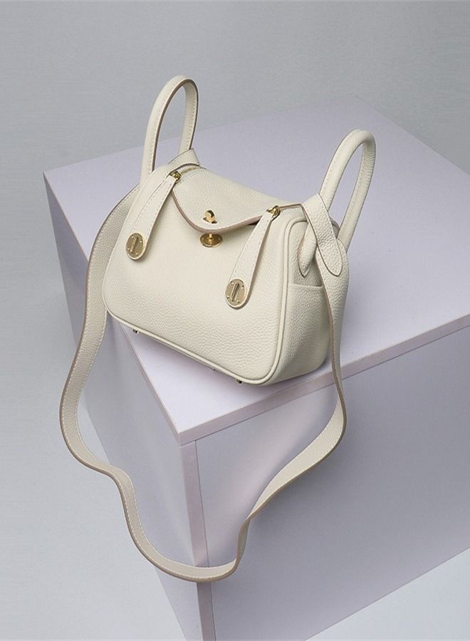 Loquat Leather One-Shoulder Portable Pillow Bag White  - Image 1