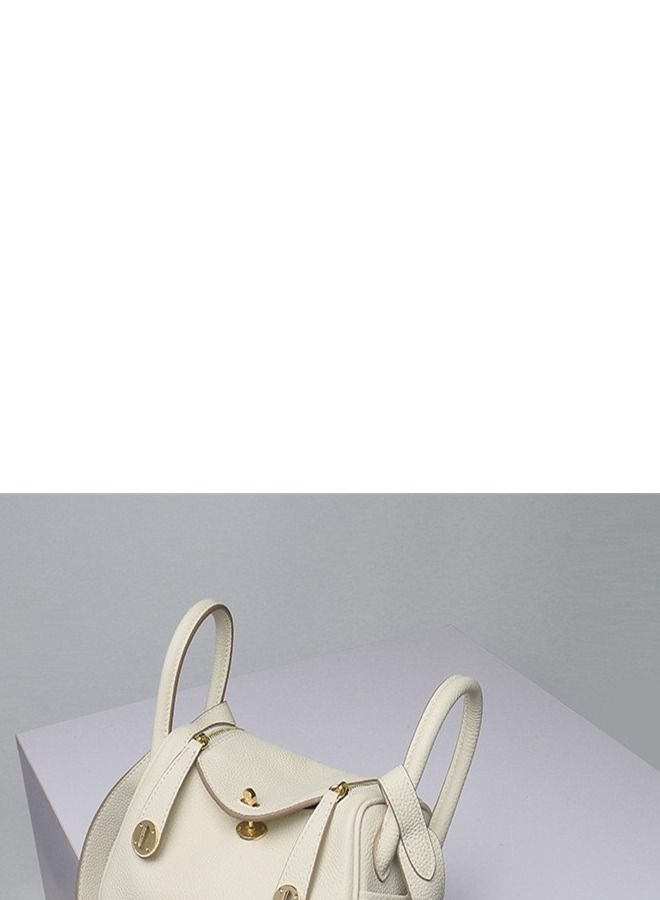 Loquat Leather One-Shoulder Portable Pillow Bag White  - Image 2