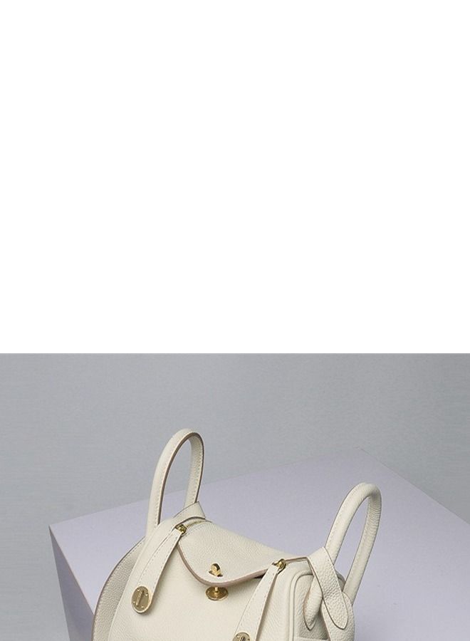 Loquat Leather One-Shoulder Portable Pillow Bag White  - Image 3