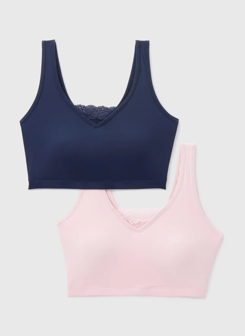 Matalan Menopause 2 Pack Pink & Navy Bralettes