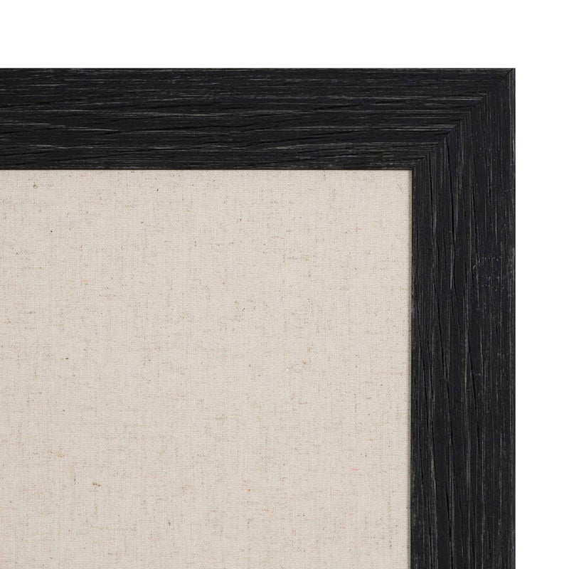DesignOvation Beatrice Framed Linen Fabric Pinboard, 23" x 29", Distressed Black, Rustic Wall Organization - Image 3