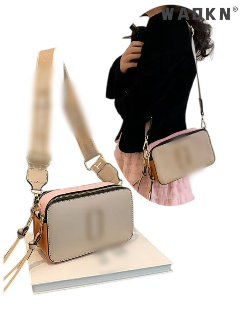 Women's Crossbody Bag, Small Shoulder Bag with Adjustable Wide Strap, Square Color Block Camera Purse Boxy Handbag, Simple Trendy Lightweight Mini Shoulder Handbag, Phone Purse Versatile for Commuting, Daily Travel, Party & Daily Casual Use - Image 1