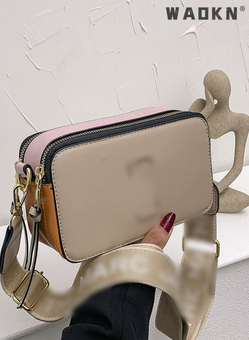 Women's Crossbody Bag, Small Shoulder Bag with Adjustable Wide Strap, Square Color Block Camera Purse Boxy Handbag, Simple Trendy Lightweight Mini Shoulder Handbag, Phone Purse Versatile for Commuting, Daily Travel, Party & Daily Casual Use - Image 2
