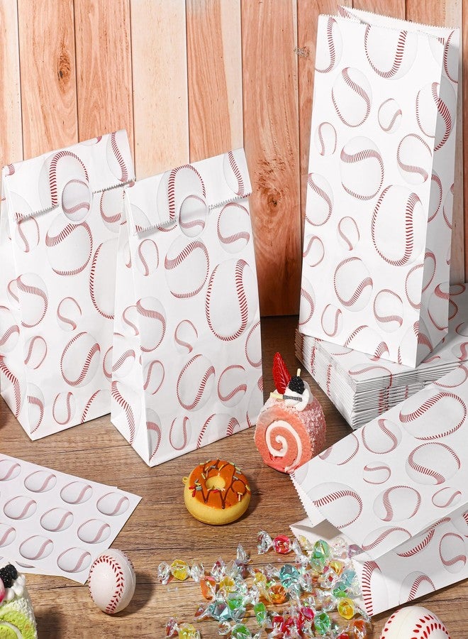 MIMIND 24 Pieces Baseball Gift Bags Baseball Party Favor Paper Bags with Stickers Sport Goodie Bag Treat Candy Bag for Team Theme Party Decorations Birthday Supplies - Image 4