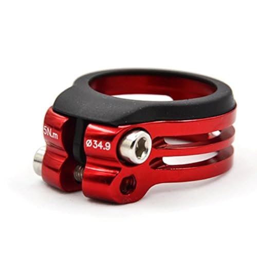 Fouriers CNC Alloy Seatpost Clamp Fixed 31.8mm / 34.9mm Waterproof Superlight(31.8 red) - Image 1