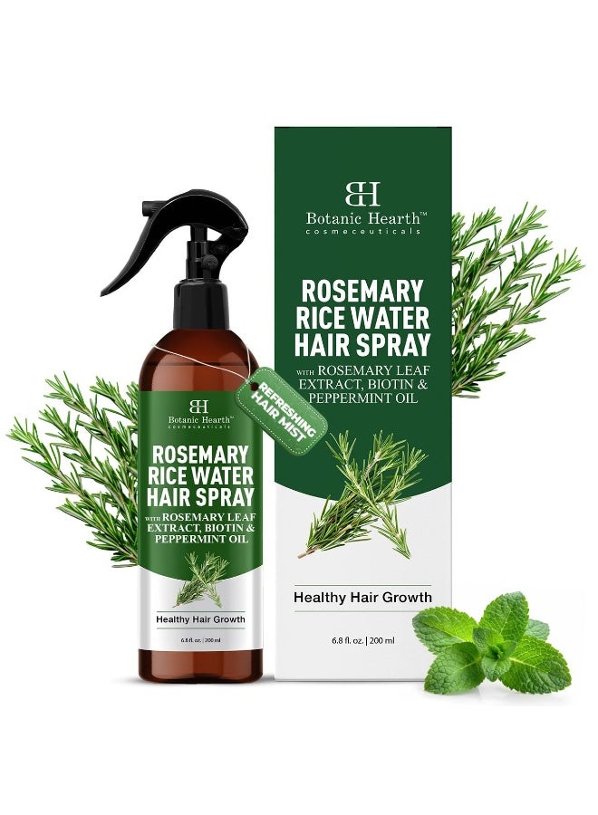 Botanic Hearth Rosemary Rice Water Spray for Hair Growth 200ml | Strengthen & Moisturize | Natural Scalp Care for Thicker, Healthier Hair | Ideal Leave-In Conditioner Alternative for All Hair Types - Image 1