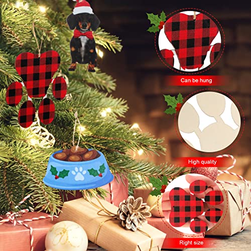 Kathfly 36 Pcs Dog Ornaments for Christmas Tree Wooden Dog Christmas Ornaments Xmas Hanging Decorations for Funny Puppy Lovers Gift Home Decor - Image 3