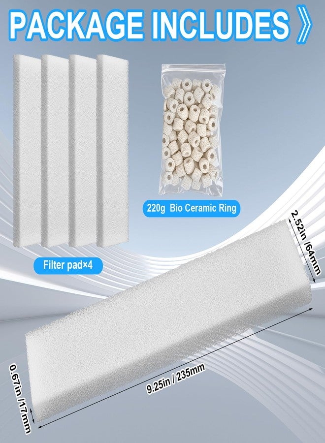 Threlaco مجموعة ثريلاكو المكونة من 5 قطع من وسادات الفلتر الإسفنجية ووسائط الترشيح، متوافقة مع U4، تتضمن 4 وسادات إسفنجية تحت الماء، و220 غرام من حلقات السيراميك، وهي مجموعة استبدال وصيانة وسائط الترشيح تحت الماء لأحواض السمك. - Image 2