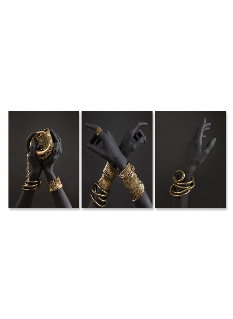 Marktna Set Of 3 Framed Canvas Wall Arts Stretched Over Wooden Frame with a Modern Design - Image 2