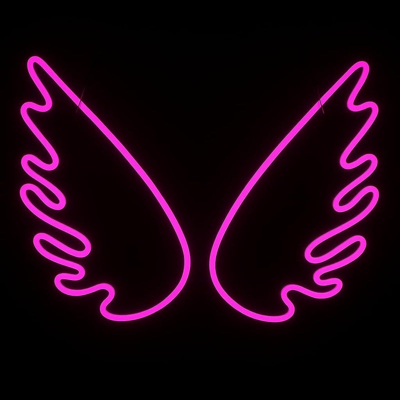 Horoof Home Pink Angel Wings Neon LED Wall Light - Image 1