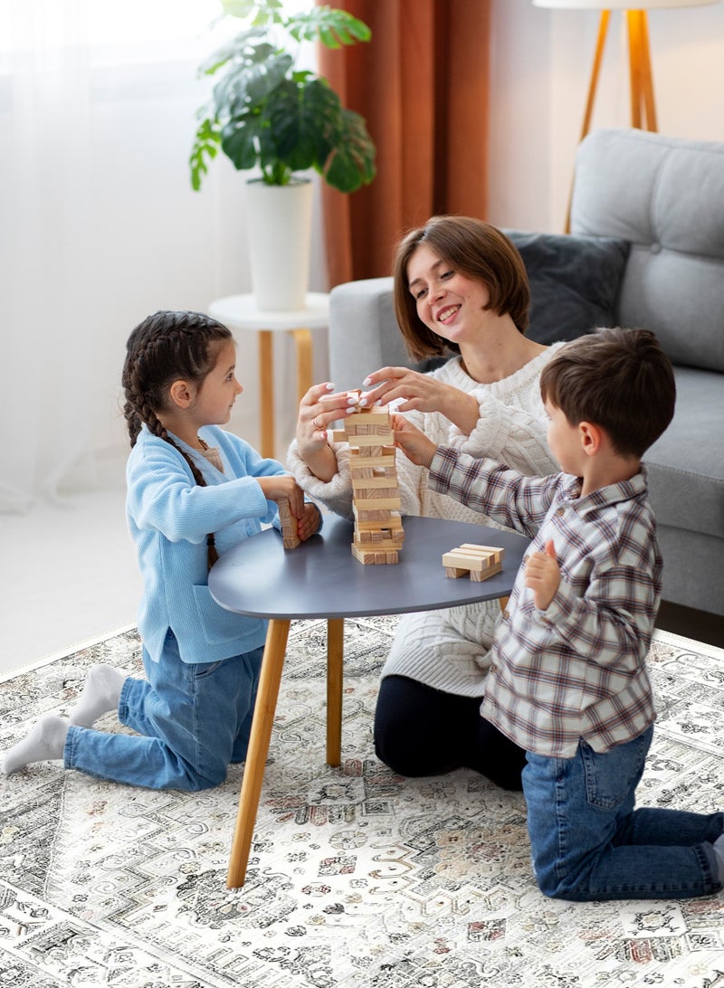 HomarKet Floral Area Rug Soft Large Rugs for Bedroom Aesthetic Dining Room Rug Vintage Printed Non Slip Low Pile Living Room Carpet for Family Room Foyer Den Office grey 160*230cm - Image 4