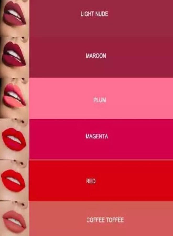 PROTYA Lipstick Set, Combo Pack 6PC MATTE LIPSET - Image 4