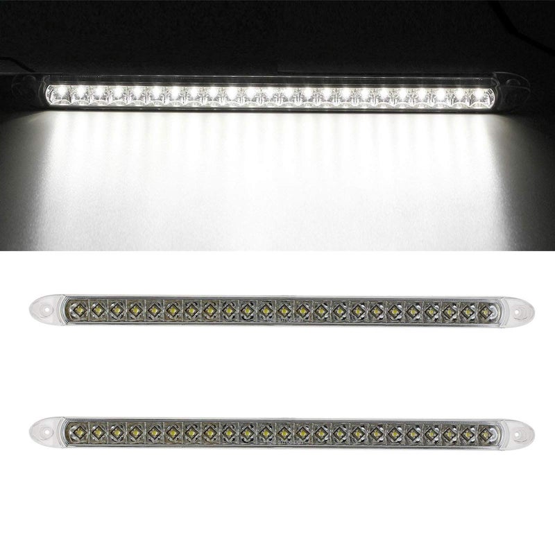 Partsam 2PCS 17" White 23LED Surface Mount Truck Reverse Backup Tail Light Bars Submersible