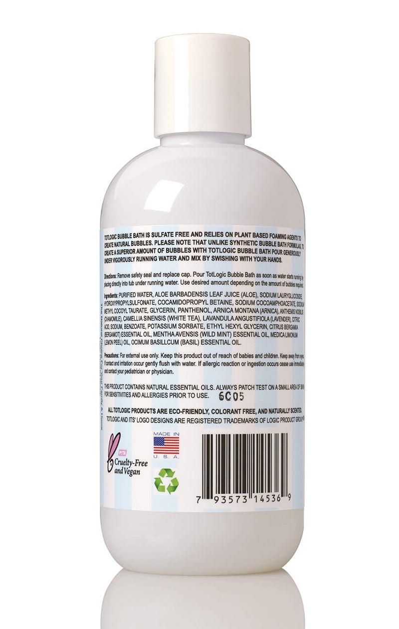 TotLogic Sulfate Free Bubble Bath - 8 oz, Original Scent, Gentle & Hypoallergenic, Rich in Antioxidants & Botanicals, No Parabens, No Phthalates, No Sulfates - Image 2