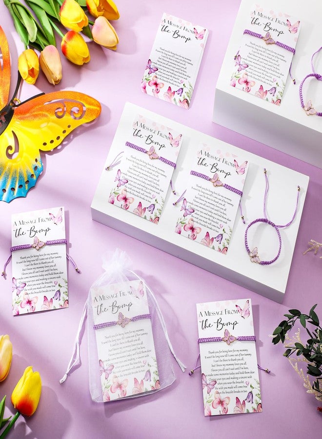 Ferreve 50 Sets Butterfly Party Favors for Guests Butterfly Bracelets Adjustable Wish Bracelets a Message from the Card for Baby Shower Gender Reveal Party Supplies Inspirational Gift - Image 5