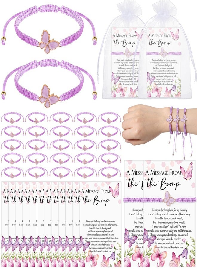 Ferreve 50 Sets Butterfly Party Favors for Guests Butterfly Bracelets Adjustable Wish Bracelets a Message from the Card for Baby Shower Gender Reveal Party Supplies Inspirational Gift - Image 1