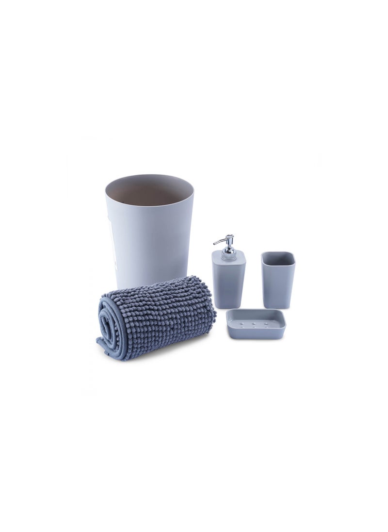 Pan Home Maldon 5 Pieces Bathroom Accessory Set Grey - Image 2