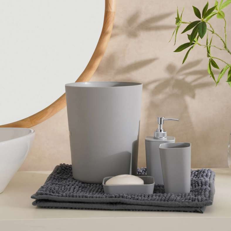 Pan Home طقم اكسسوار حمام مالدون 5 قطع رمادي - Image 1