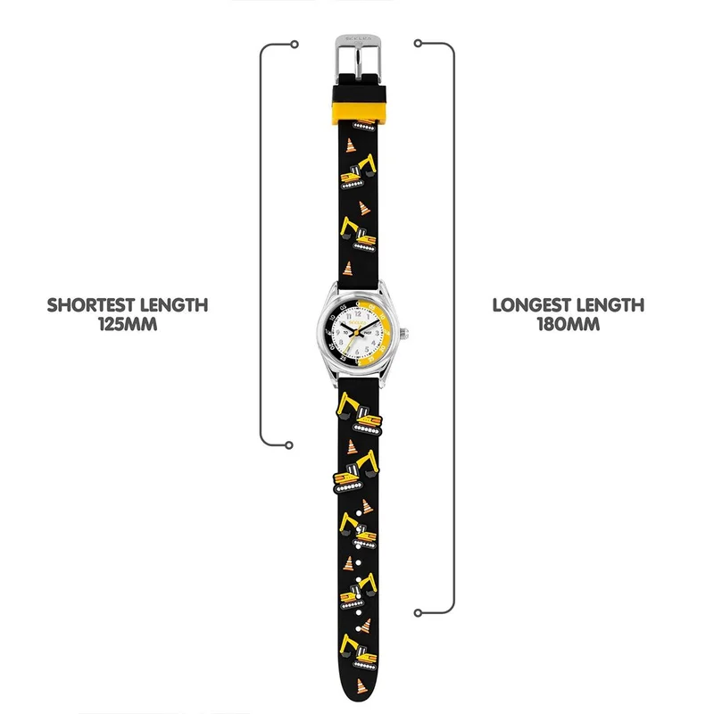 Tikkers  Tikkers Time Teacher 3D Digger Black Silicone Strap Watch - TK0213 for Men | Best Price UAE