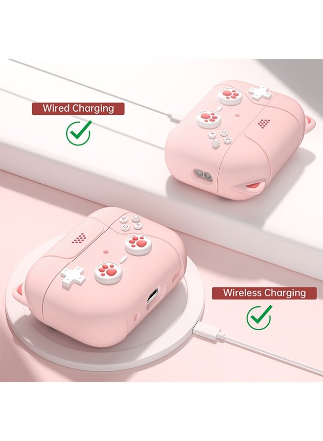HS Airpods Pro 2 Case/Airpods Pro Case, Cat Game Player Design, Airpods Pro 2 Case 2022 With Keychain For Men Women, Soft Silicone Protective Cover Skin For Airpods Pro 2nd/1st Gen - Image 5