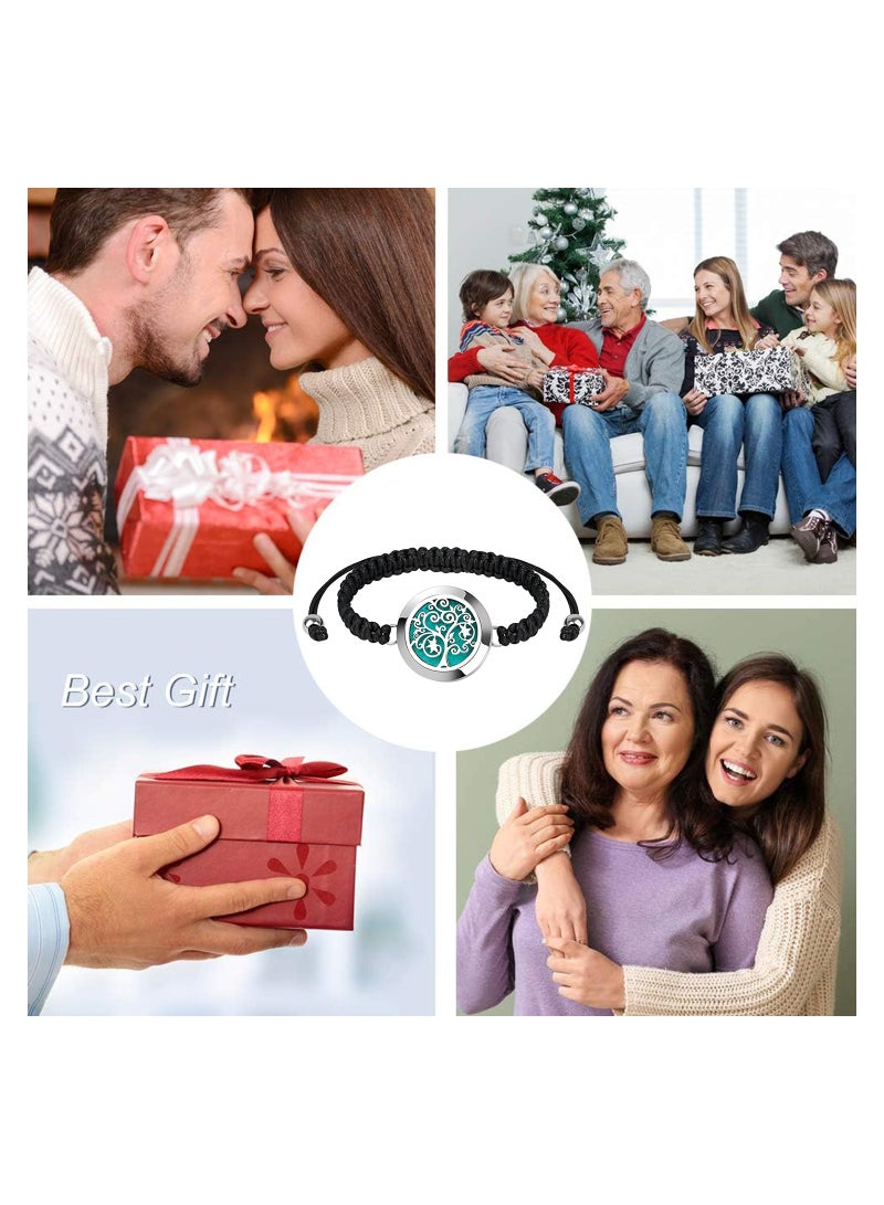 Excefore Essential Oil Diffuser Bracelet Set - Stainless Steel Aromatherapy Locket with Adjustable Band, Includes 12pcs Refill Pads Gift for Women and Girls - Image 3