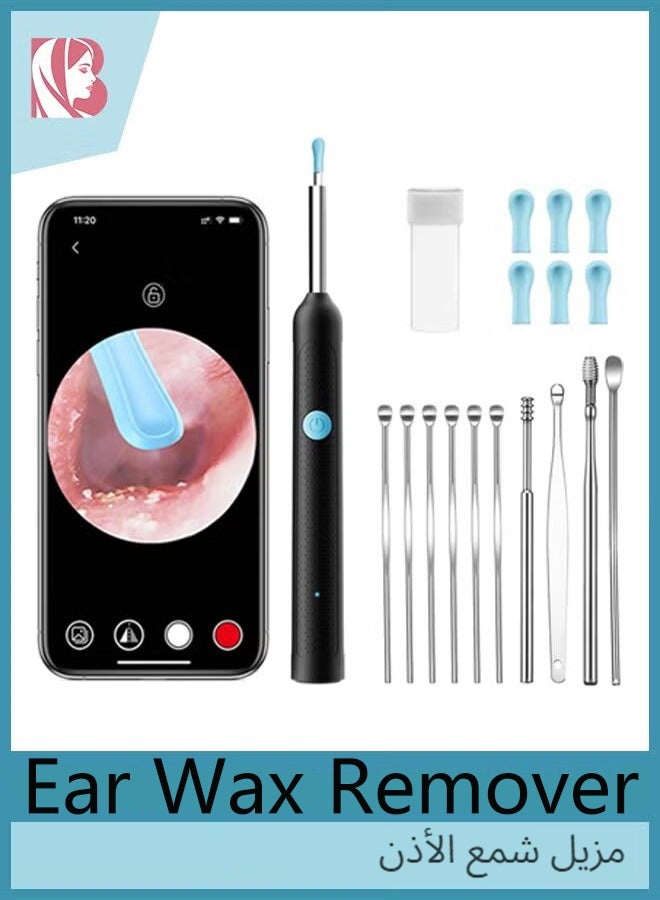 Generic Ear Wax Remover, Cleaner Ear Wax Removal Tool With HD CAM, Scope and 6 soft silicone ear spoons, Ear Cleaning Kit - Earwax Remover Tool with 9 Spoon, For Android And IOS  - Image 1