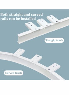 SYOSI Ceiling Track Mounting Bracket, Curtain Track Bracket Slide Rail Accessories, DIY Mount for Straight or Curved Curtain Track, Side Mount or Ceiling Mount (38 Pcs)  - Image 2