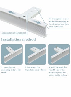 SYOSI Ceiling Track Mounting Bracket, Curtain Track Bracket Slide Rail Accessories, DIY Mount for Straight or Curved Curtain Track, Side Mount or Ceiling Mount (38 Pcs)  - Image 3