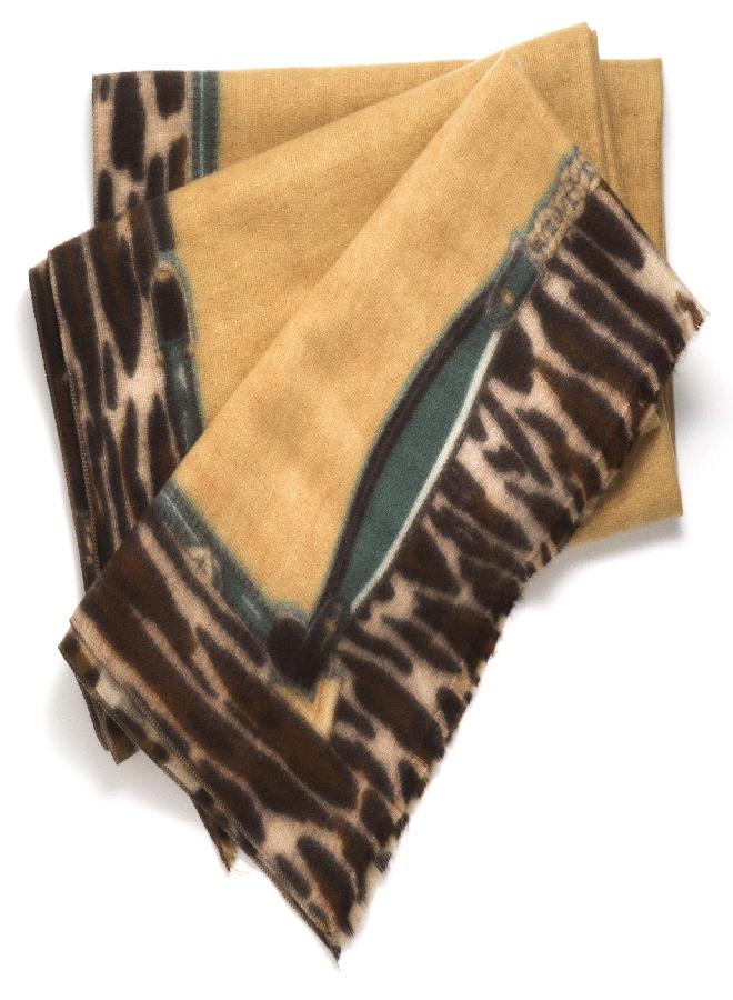 Stephanie Imports Cashmere & Rayon Wrap Shawl for Women Winter Extra Large (68" X 29") Pashmina Scarf (Caramel Leopard With Leopard Belt Design) - Image 3