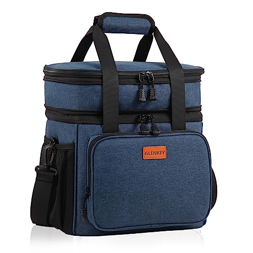 GLENKEY Expandable Large Lunch Box, Insulated Heavy Duty Lunch Bag Waterproof Leakproof Durable Cooler Bag for Men Women Adults Work Construction Camping Trip, 16L, Blue, GLENKEY - Image 1