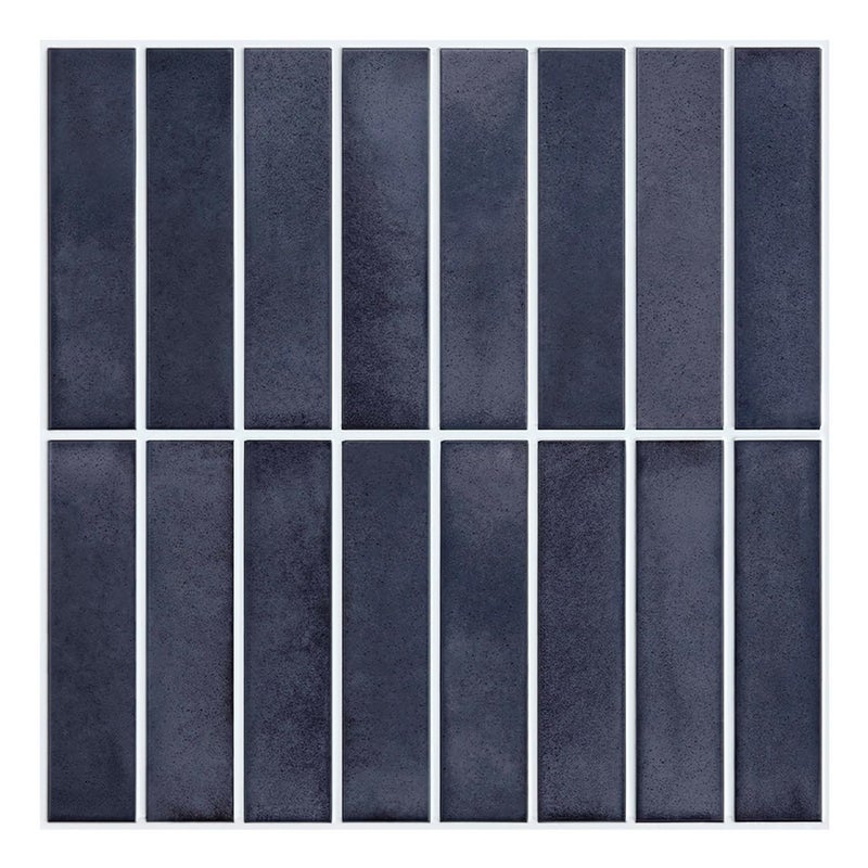 Commomy 10 Pcs Matte Navy Blue Peel and Stick Tile 118X118 Ultralight PVC Wall Tile Vertical 3D Stick on Backsplash Tiles for KitchenBathroomRentersInterior Decorative Wall Tiles - Image 2